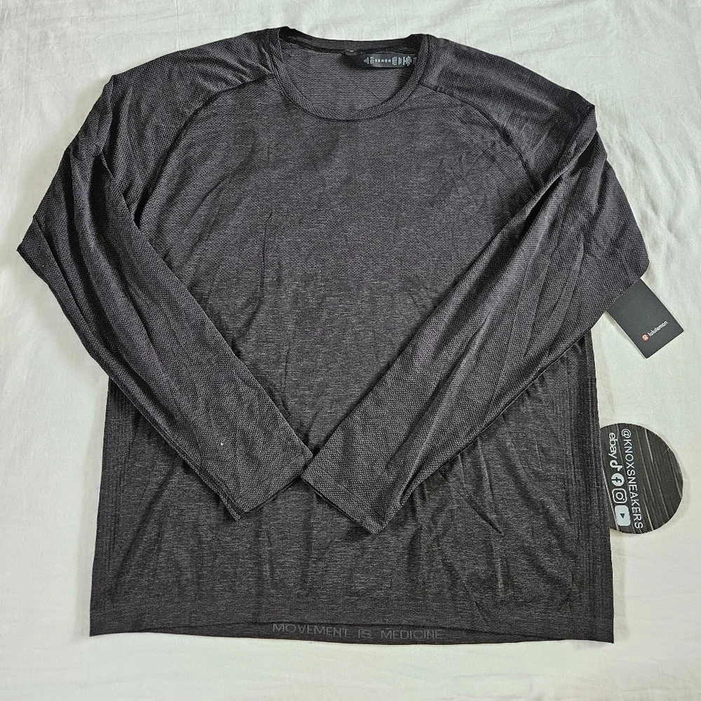 Lululemon Metal Vent Tech Long Sleeve 2.0 DCO/BLK Grey Black Men's Size XXLarge - Picture 1 of 7